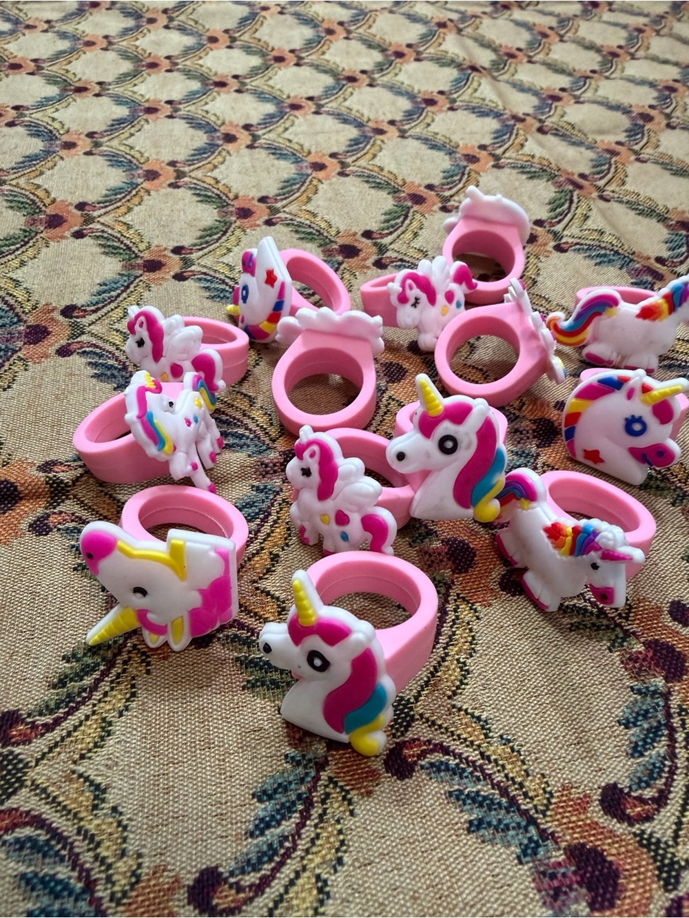 Pink Unicorn Kids Ring lot - Cute rubber ring